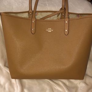 Auth COACH Reversible Floral City Tote Bag
